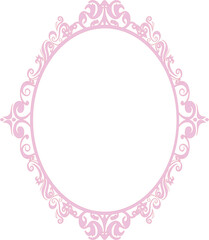 ornate pink oval  frame