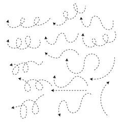 Set of black dotted arrows vectors, Arrow icon, Arrow vector collection, Dotted Arrow cursor, Modern simple arrows, Vector illustration, Arrow vectors