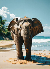elephant on the beach