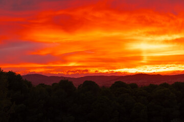 Sunrise view from lookout over the Mudgee valley - obrazy, fototapety, plakaty