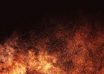 Fototapeta na wymiar Abstract colored dust explosion on a black background. Design element. Abstract texture