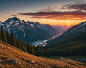  montanhas dos alpes canadenses.