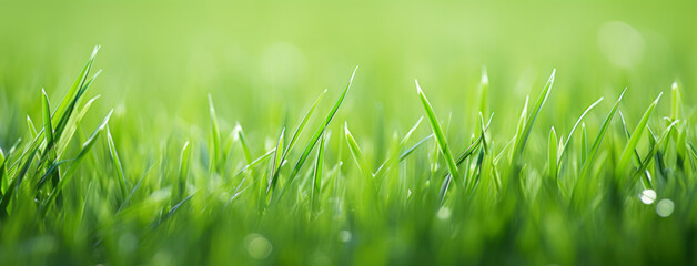 A green field with grass rising up straight against a white background, styled with youthful energy, intricate foliage.