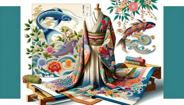 traditional dyed cloth from Okinawa. Bingata