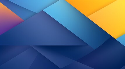 Dynamic polygonal background merging vibrant shades of blue, purple, and yellow, illustrating a modern and colorful geometric design. - obrazy, fototapety, plakaty