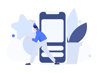 Virtual characters social communication concept business flat vector hand drawn illustration
