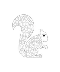 Dot coloring page for kids, Art & Illustration