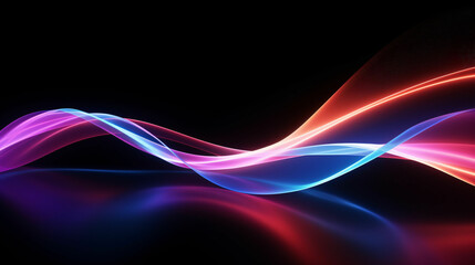 Abstract technology background with wave motion neon light