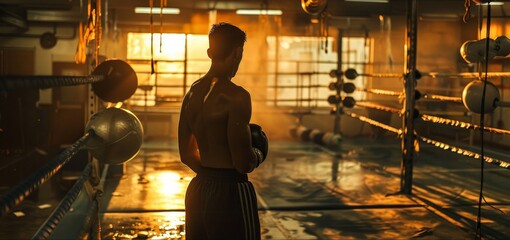 A photo showing the less glamorous side of sports, like a boxer training in a dimly lit gym or a swimmer pushing through early morning laps, emphasizing the hard work behind the scenes.