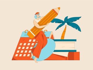 Virtual characters social communication concept business flat vector hand drawn illustration
