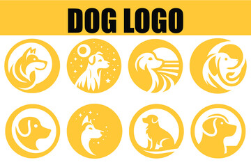 Set of dog logo design vector graphic symbol icons sign illustration creative, Editable vector, Vector illustration