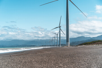 wind turbines in the beach