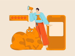 Virtual characters social communication concept business flat vector hand drawn illustration
