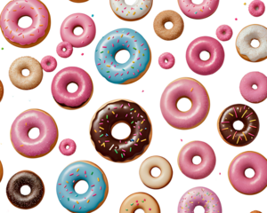 donuts background isolated on white/transparent background, cut out
