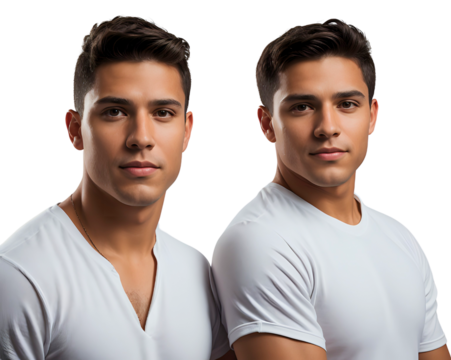 young latin friends isolated on white/transparent background, cut out
