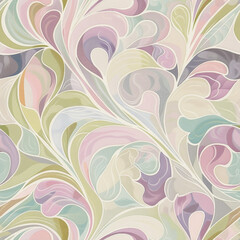 Fototapeta na wymiar A colorful, abstract floral pattern with a mix of green and pink colors