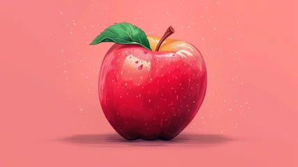 Fotobehang flat style apple fruit illustration © Robin