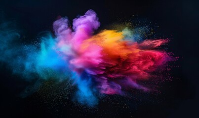 KS Colorful powder explosion rainbow colors vibrant backg
