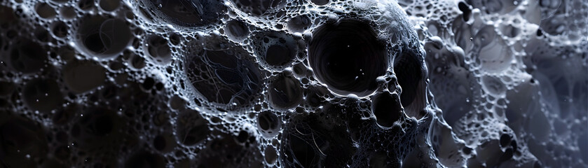 Captivating Digital Sculpture of a Cosmic Dark Matter Web Cradling Galaxies in a Gothic Fantasy - obrazy, fototapety, plakaty