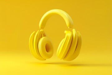 Fototapeta premium banana shaped earphones