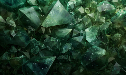 Abstract green gems stone wallpaper background, Generative Ai