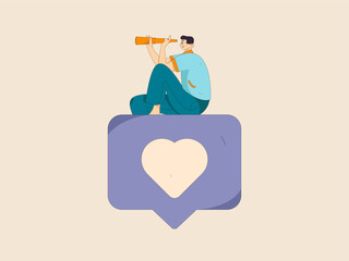 Notification announcement vector creative flat hand drawn illustration

