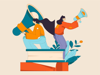 Notification announcement vector creative flat hand drawn illustration
