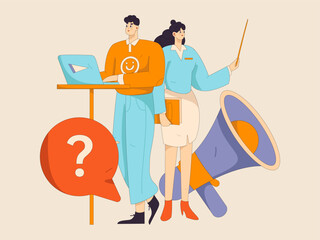 Notification announcement vector creative flat hand drawn illustration
