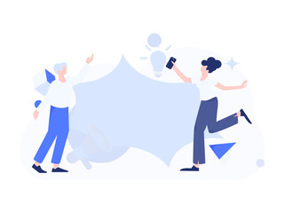 Notification announcement vector creative flat hand drawn illustration

