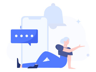 Notification announcement vector creative flat hand drawn illustration
