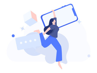 Notification announcement vector creative flat hand drawn illustration
