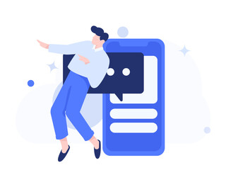 Notification announcement vector creative flat hand drawn illustration
