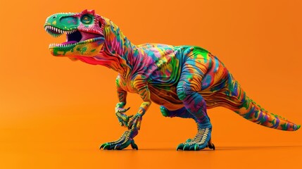 Design a 3D rendering illustrating dinosaur animals