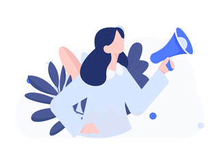 Notification announcement vector creative flat hand drawn illustration
