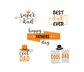 vector hand drawn fathers day label collection
