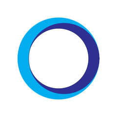 Circle with two color element icon
