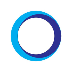 Circle with two color element icon