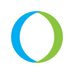 Circle with two color element icon