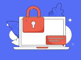 Business network security character flat vector concept operation hand drawn illustration
