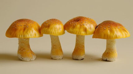 Agrocybe aegerita mushroom velvet pioppini on delicate pastel colored background