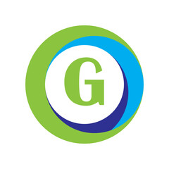 Circle with 3 element color icon