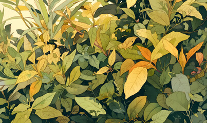 A mesmerizing close-up shot of ornamental plants with intricate and variegated leaves,  Generative AI 