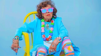 Older lady enjoying and playing