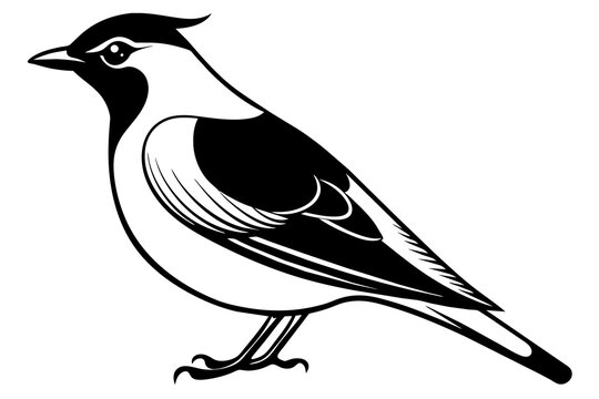 recommend clip art: waxwing silhouette vector illustration