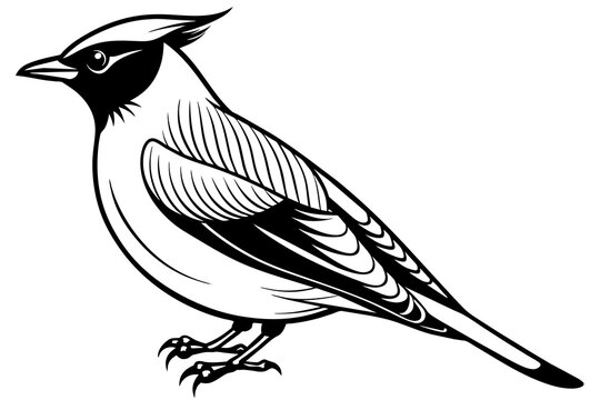 recommend clip art: waxwing silhouette vector illustration