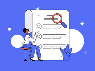 Invite friends to conduct questionnaire flat vector concept operation hand drawn illustration
