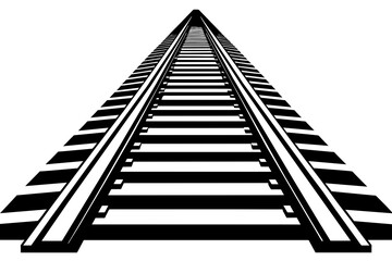 rail line silhouette vector illustration