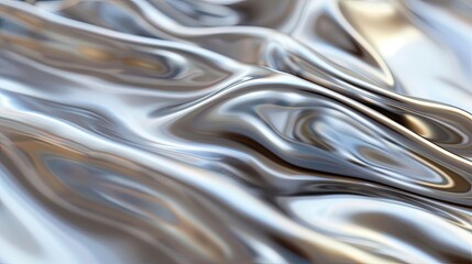 A smooth metallic silver surface reflecting a soft light