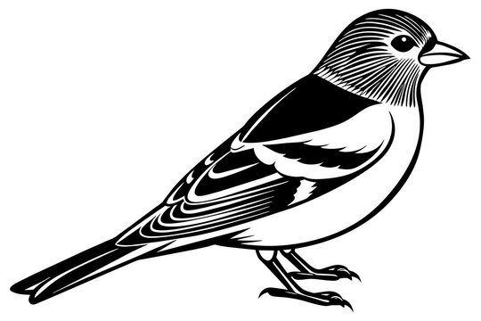 recommend clip art: chaffinch silhouette vector illustration