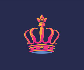 crown illustration mascot logo